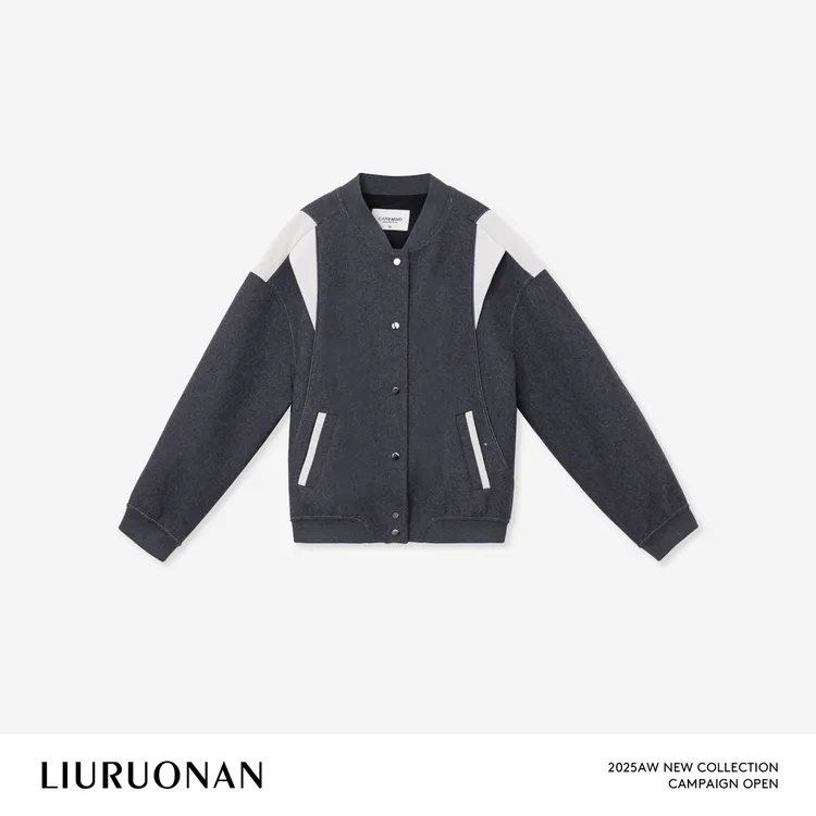 LIURUONAN 25WIN【剑术毛呢夹克】解构设计感撞色拼接短外套