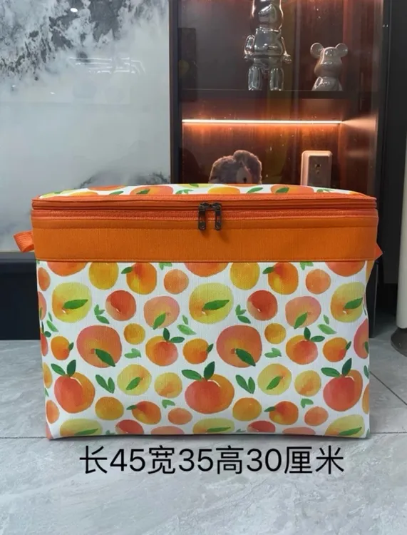 60升蜜橙【双拉链带钢圈】带防潮盖大容量防潮搬家收纳袋