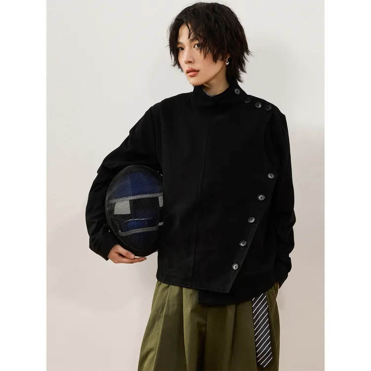 sameuoo「击剑玩家」打褶设计小众短款外套秋秋季微收腰显瘦上衣