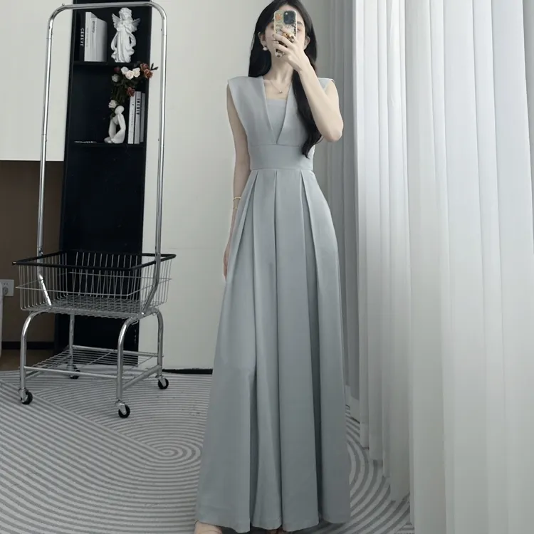 La Chapelle/拉夏贝尔2025夏季连体裤女新款显瘦收腰阔腿裤10416