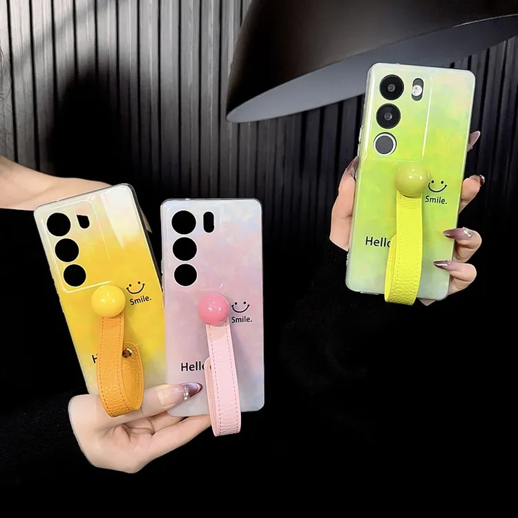 适用vivos17手机壳新款s17e套s17pro韩系s17t渐变ins笑脸vivo女款