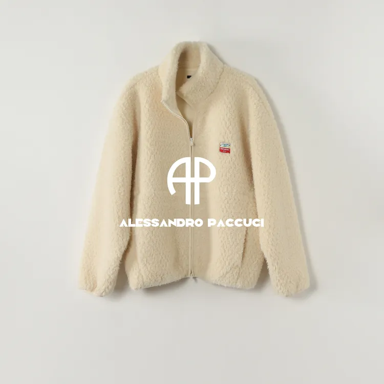 AP洛哥53160WT黑标/仿羊羔毛立领多色时尚百搭拉链卫衣式外套