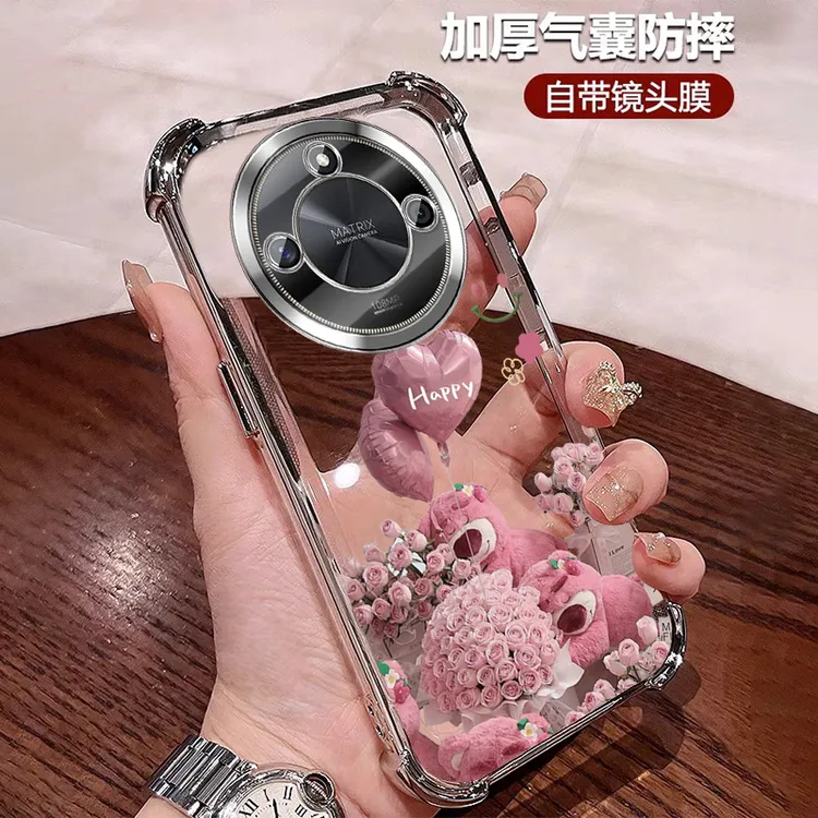 适用荣耀X60pro手机壳透明小众奢华X60自带镜头膜硅胶公主风网红