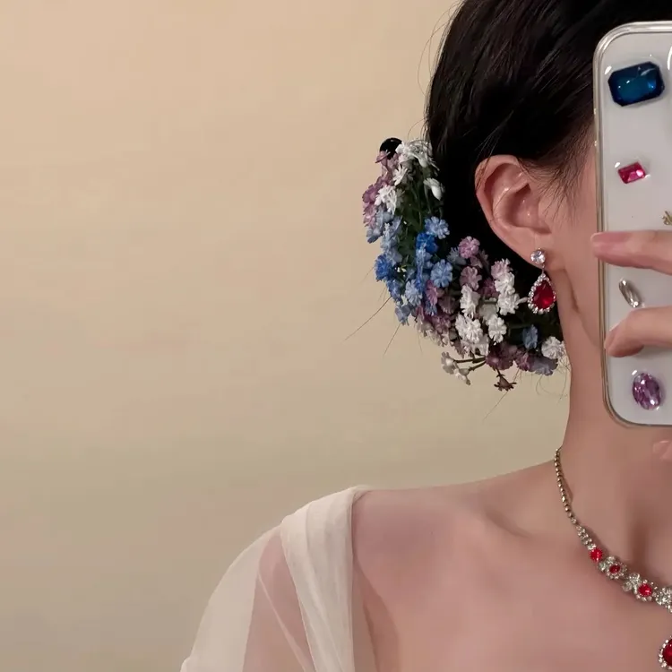 【灿若繁星】神仙姐姐同款满天星发夹花朵发卡新娘拍照发饰鸭嘴夹子