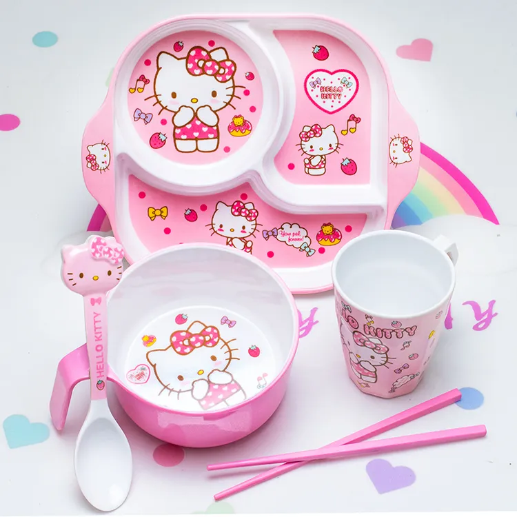 高颜值草莓kt餐具萌趣可爱暴击A5密胺耐高温不易碎学生成人也爱用