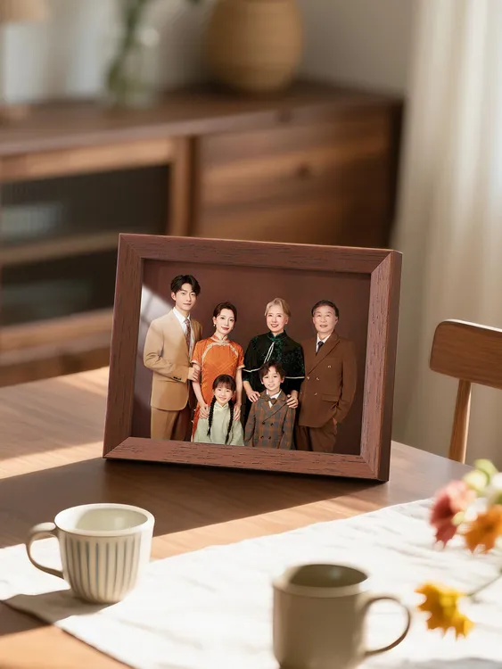实木相框洗照片做成全家福相册摆台高级感6寸7寸8寸轻奢相框