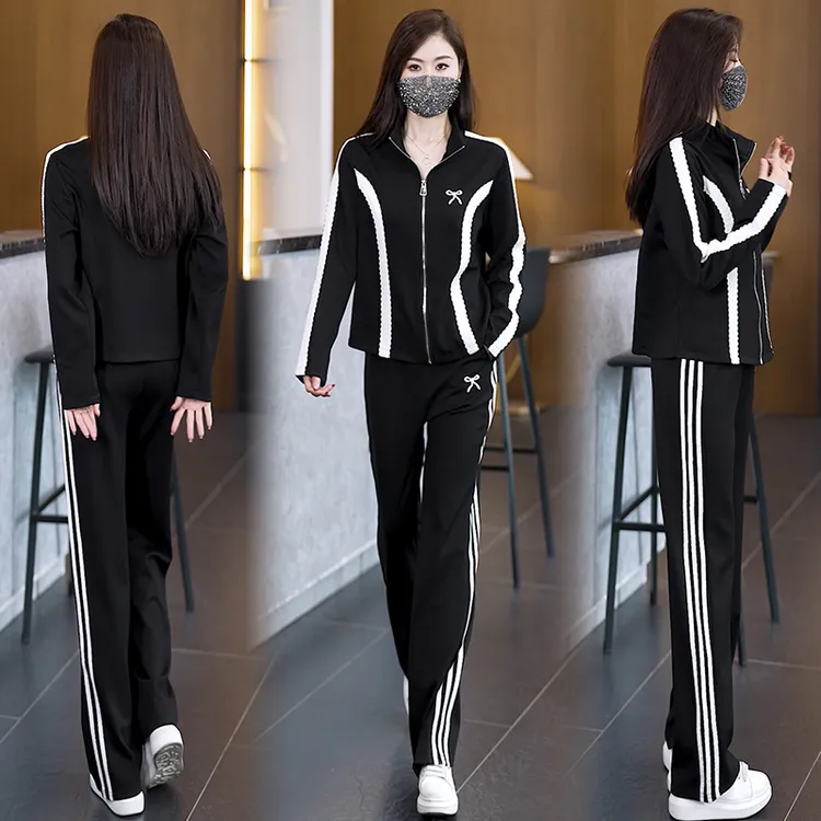 开春韩系穿搭潮时尚休闲卫衣裤子两件套大码女装2025超火春装套装