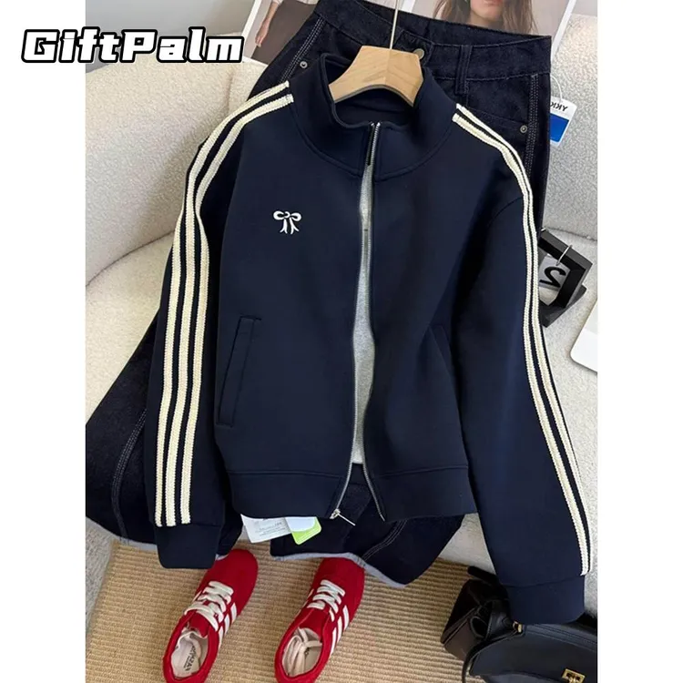 GiftPalm韩版棒球服外套女秋季新款网红洋气百搭时尚卫裤女时尚潮