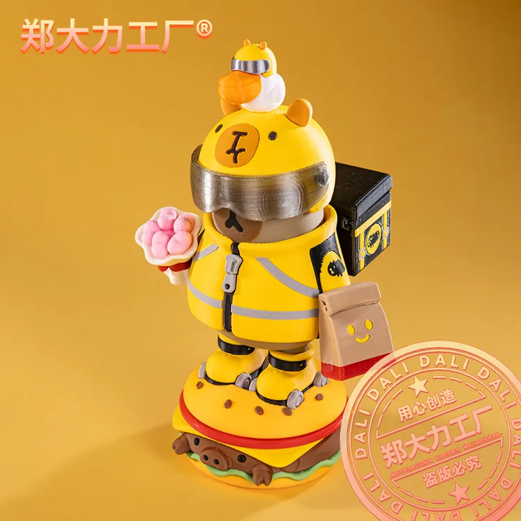 【原创】郑大力工厂饱胃者美豚外卖3D打印卡皮巴拉磁吸潮玩摆件