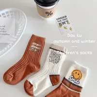 儿童秋冬饰品双针袜条纹拼接饰品潮流儿童袜