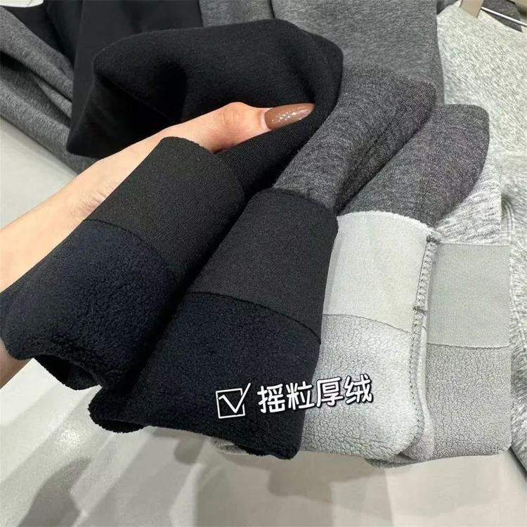 吾馨秋冬2531加绒加厚摇粒绒无T线打底裤女外穿无痕保暖鲨鱼裤