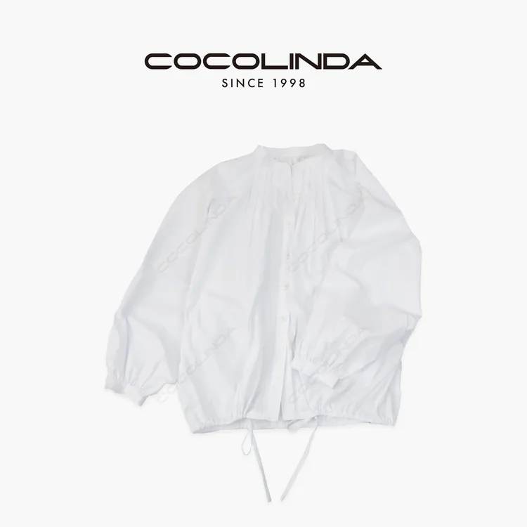 COCOLINDA | 100%棉灯笼袖抽绳衬衫K5437