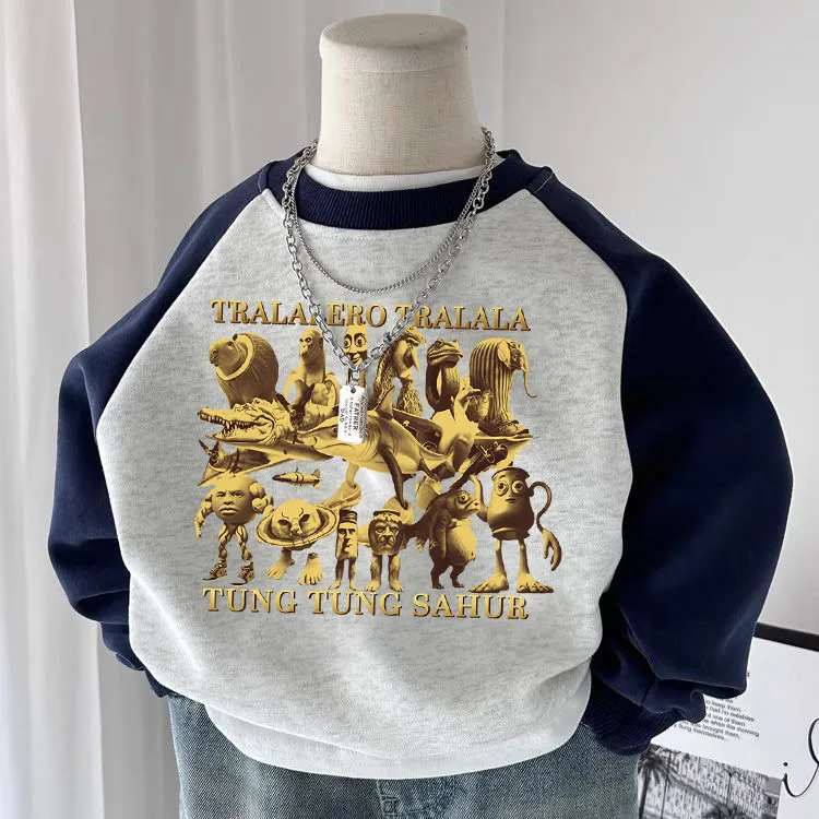 宝宝山海经通通哥木棍人童装潮牌周边衣服游戏儿童卫衣打底衫上衣