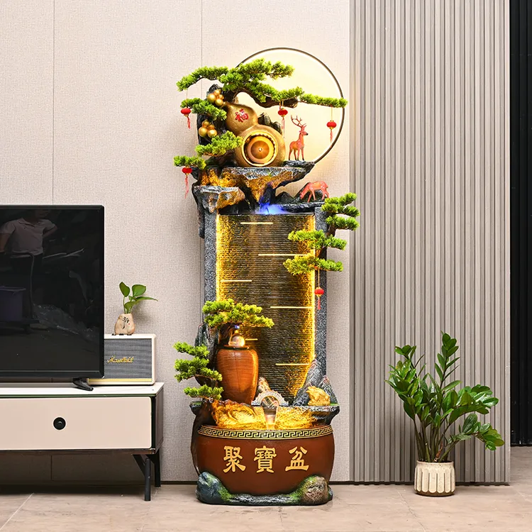 流水摆件客厅隔断沙发旁玄关办公室装修水景装饰乔迁开业礼循环水