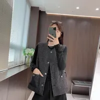 IMFLY金小金自制女装 马甲DYW9658早秋小香风洋气无袖马甲外套