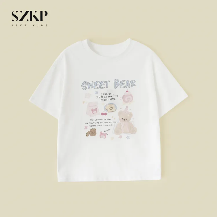 SZKP卡通印花t恤女童夏季新款透气薄款儿童洋气短袖FFYX550829
