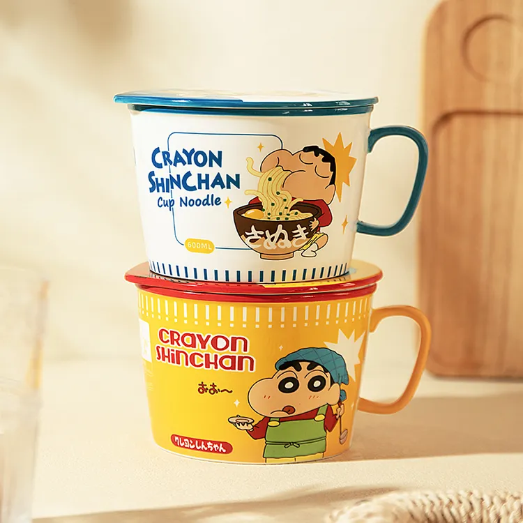 【摩登主妇&蜡笔小新】泡面碗带盖宿舍用餐具学生大号泡面杯面碗