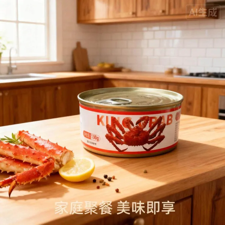 俄罗斯风味蟹腿肉罐头俄式130克/罐深海美味即食海鲜开盖即食熟