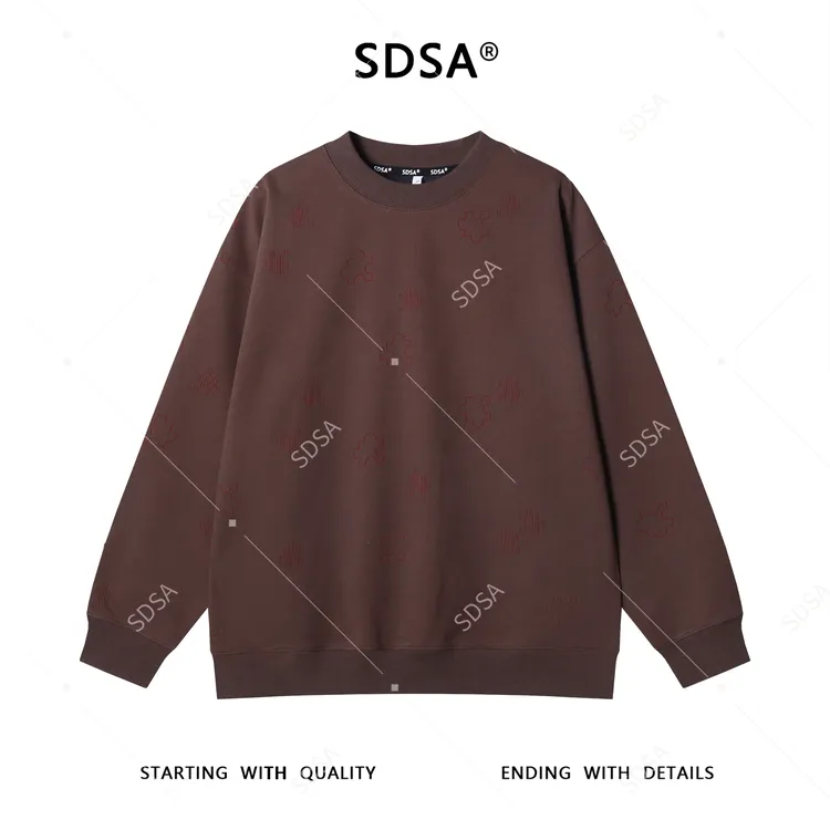 SDSA男士秋冬新款痞帅男装韩版简约割破拼图圆领卫衣时尚百搭上衣