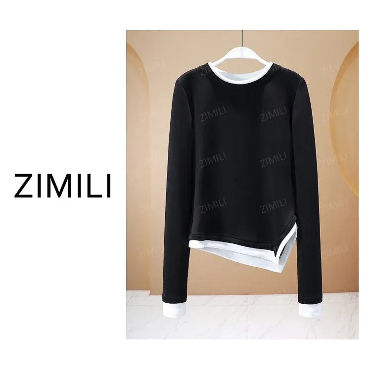 【亮哥欧货女装】冬季热感天丝《暗夜黑》高弹显瘦打底上衣26053-A7