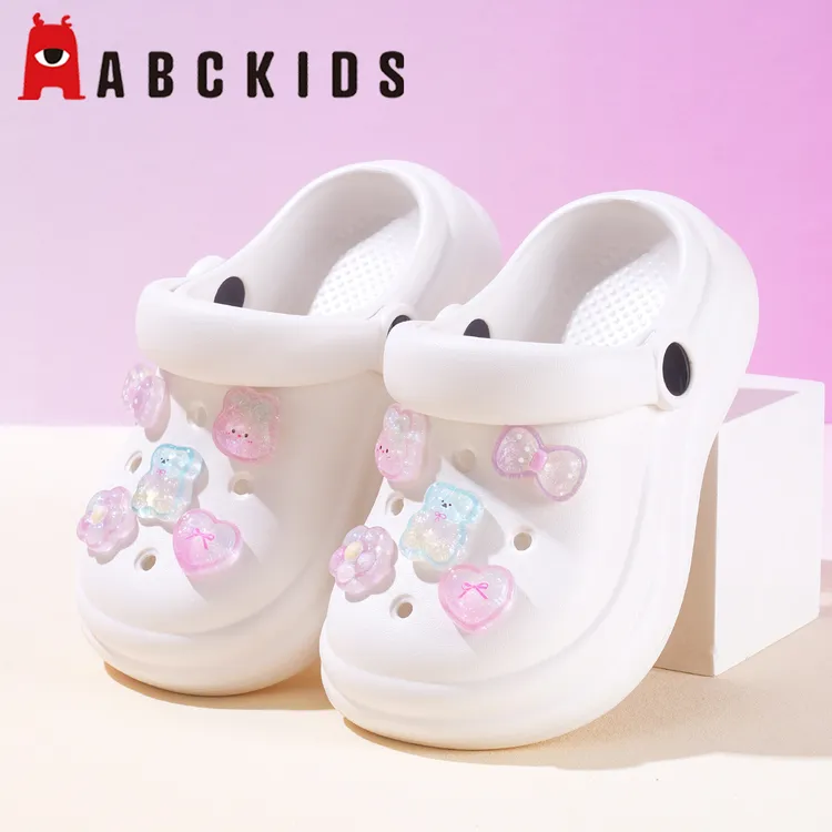 Abckids女童拖鞋洞洞鞋公主风夏季防滑外穿可爱小女孩透气凉拖鞋
