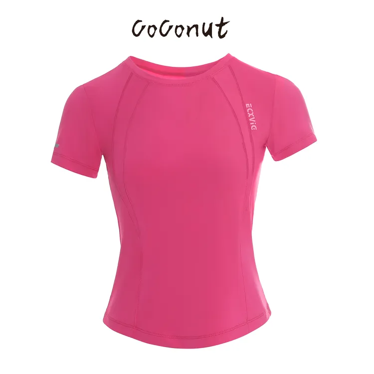 2025春夏季新款显瘦时尚透气瑜伽速干圆领薄款短袖