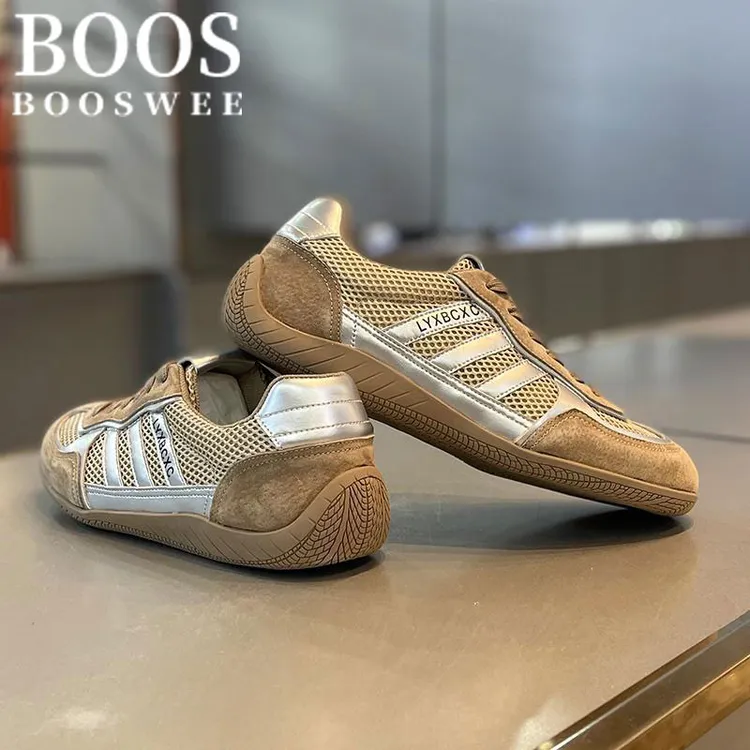 BOOS WEE男鞋夏季新款舒适网面阿甘鞋男士百搭轻便透气平跟休闲鞋