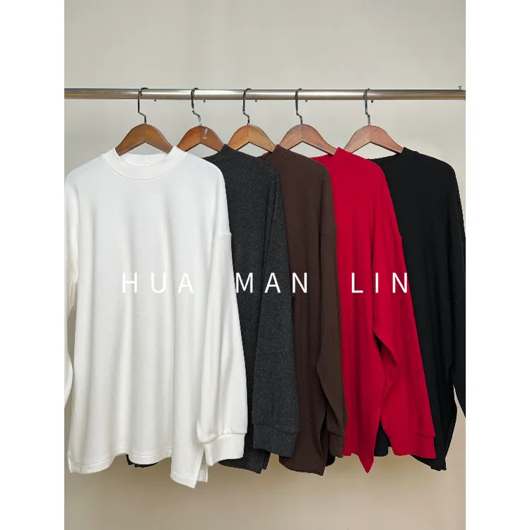 【花滿林】五色圆领净版阔版德绒打底上衣37260