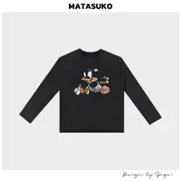MATASUKO 复古鸭 炒雪花系列 成衣水洗长袖圆领T恤