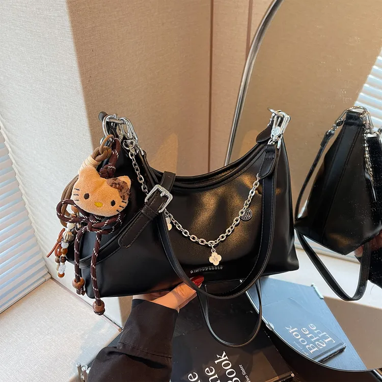 艾米兔女包2025新款链条斜挎质感纯色简约百搭轻便手提包单肩包商品图