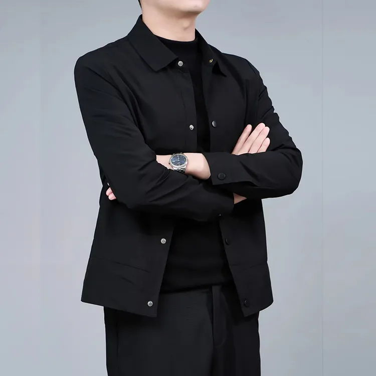 精致韩风秋冬季薄款翻领夹克百搭修身加棉加厚二棉外套工装薄棉衣