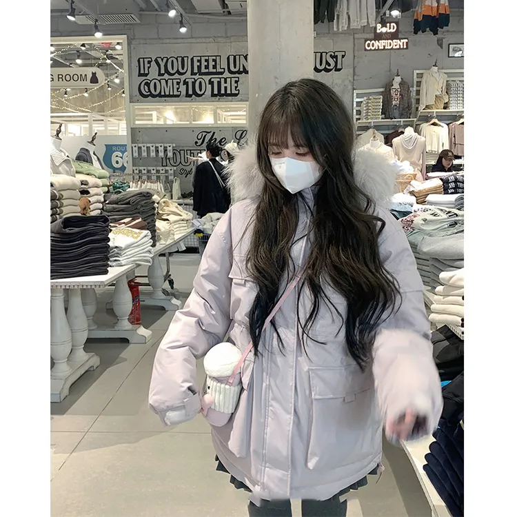 工装棉服女冬季短款小个子2025新款棉衣学院风加厚派克服棉袄外套