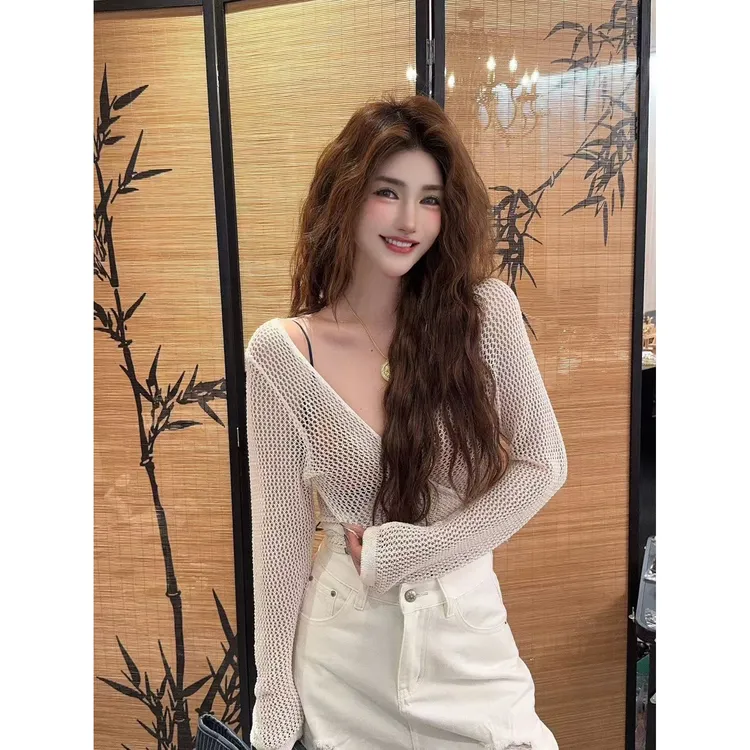 GUIDI GUDI【机关】黄加蓝镂空长袖重工上衣外套