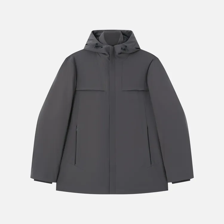 【拒水】劲霸男装25年秋冬石墨烯发热保暖中长茄克羽绒服