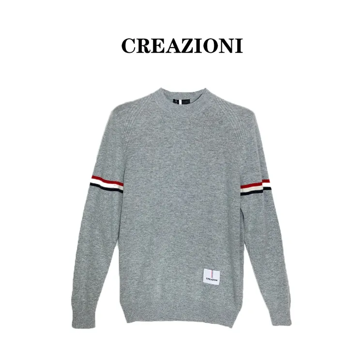 CREAZION秋冬新款2025老钱风时尚羊绒羊毛套头针织衫纯色百搭毛衣