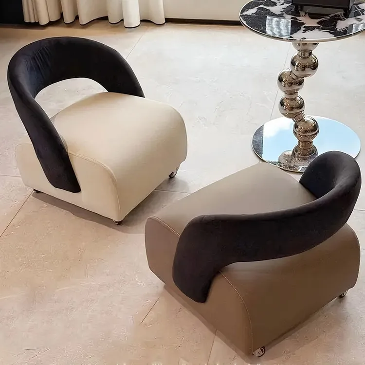 中古风轻奢单人休闲溜溜矮凳小户型客厅家用靠背阳台溜溜椅子