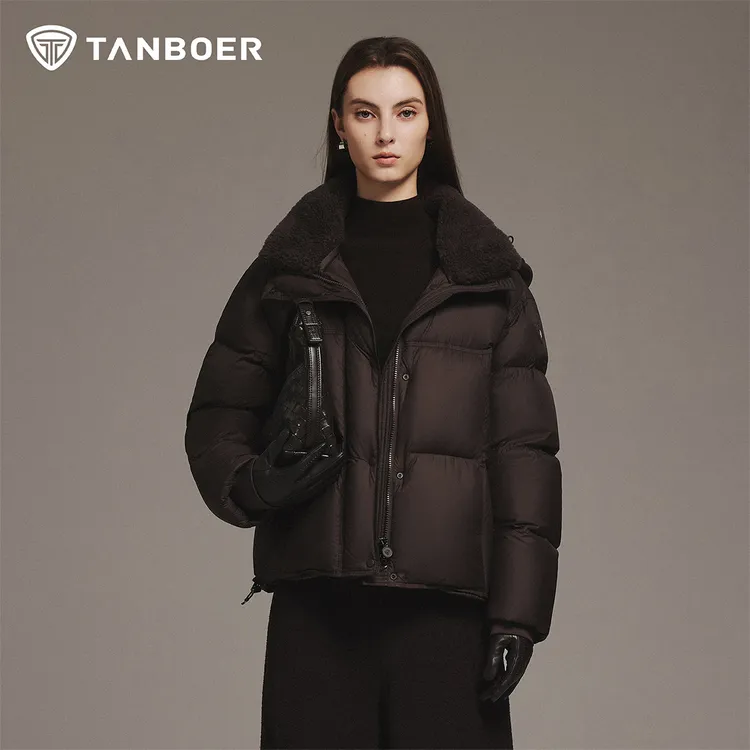 坦博尔布朗尼轻奢时尚连帽短款羽绒服TB5520372Z