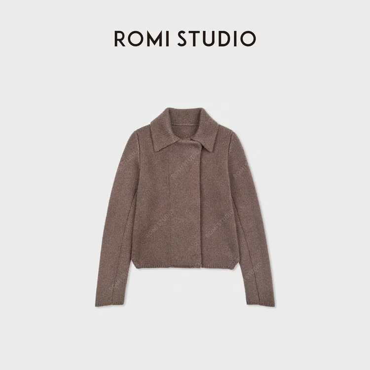 ROMI STUDIO“中古毛织”50美利奴羊毛毡双排扣立裁外套 RWCWWT7121