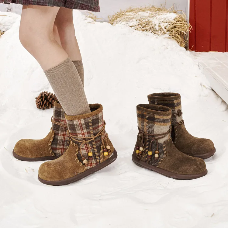 玛速主义2025年冬季新款时尚百搭短靴复古休闲时装靴平底薄底单靴