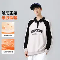 男大童POLO衫卫衣冬款2025新款青少年加绒加厚卫衣儿童上衣秋冬装
