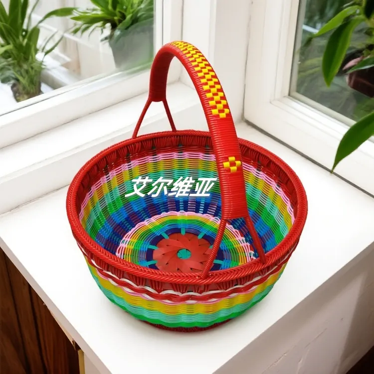 购物篮花篮藤编织筐野餐篮买菜手提篮洗澡篮超市浴室