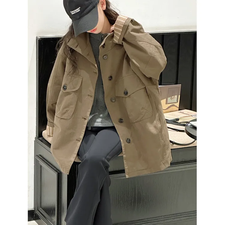 K29990孙小美韩系女童工装外套风衣2025秋冬装儿童夹棉加厚上衣服