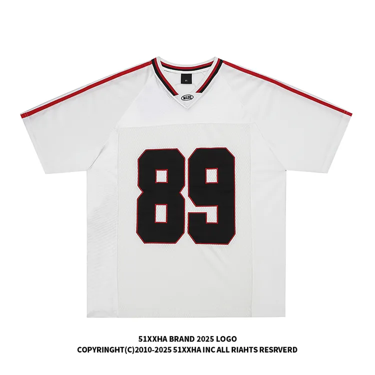 51嘻哈美式复古blokecore运动短袖T恤男潮牌透气网眼速干89号球衣