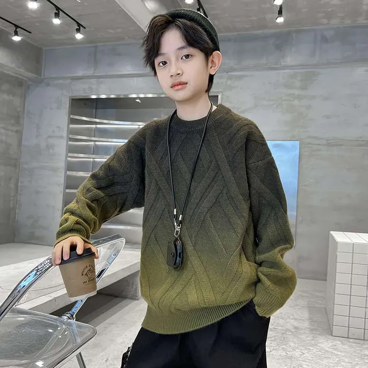 男童毛衣秋冬款2025新款儿童冬季加厚大童冬装男孩针织打底衫