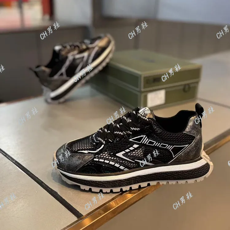 欧洲站男士轻奢老爹鞋潮流厚底时尚网面鞋百搭透气运动休闲男鞋潮