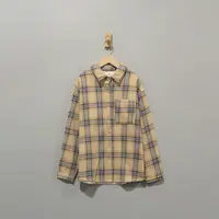 017326原单色织复古格子翻领口袋加绒加厚保暖衬衫 衣长68胸围114