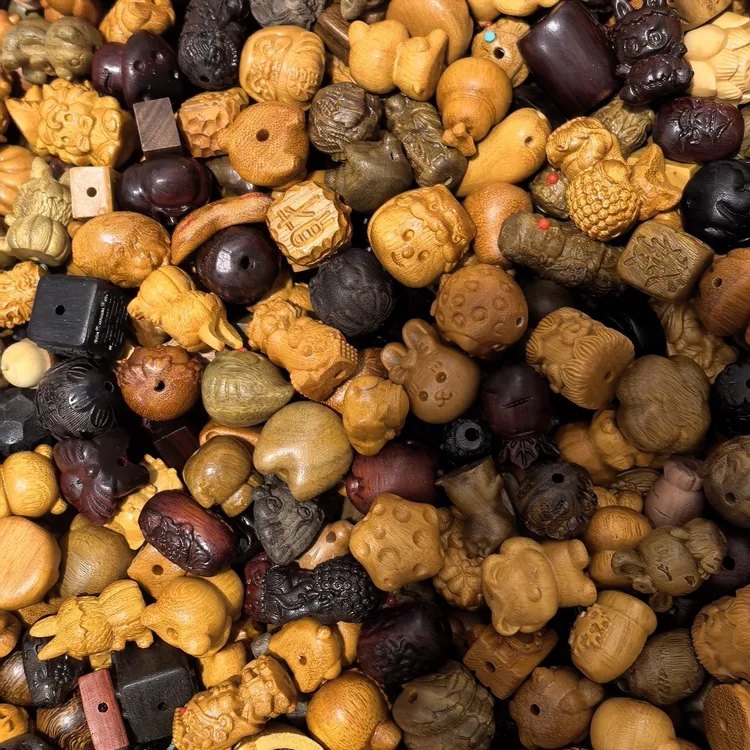 檀木原色手工串珠配件创意制作diy各种檀木原木原色手工串珠配件