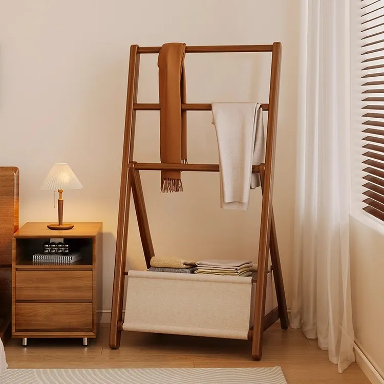 中古挂衣架落地卧室内衣帽架子简易放衣服置物非实木家用晾衣架杆