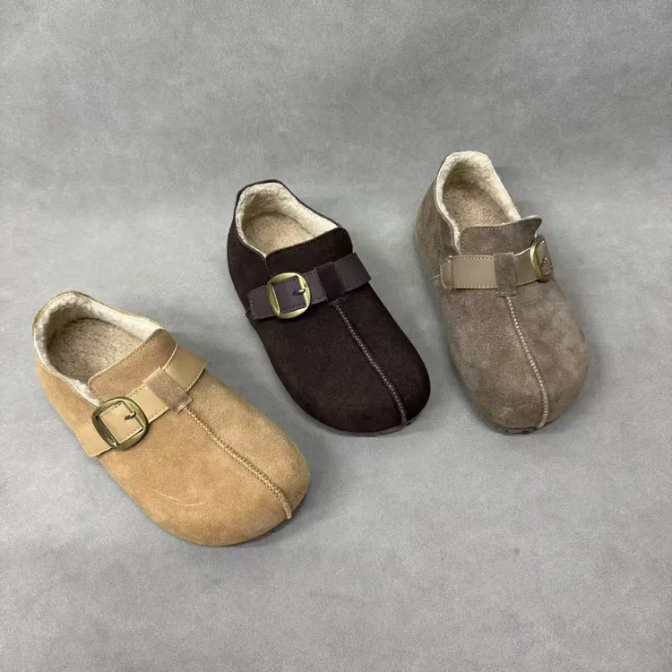 25010冬季加绒保暖舒适软底软面百搭纯色套脚女鞋