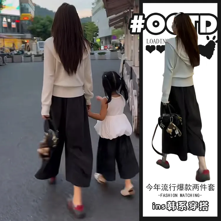 洋气减龄运动套装2025秋冬新款法式气质连帽长袖上衣高腰休闲裤潮